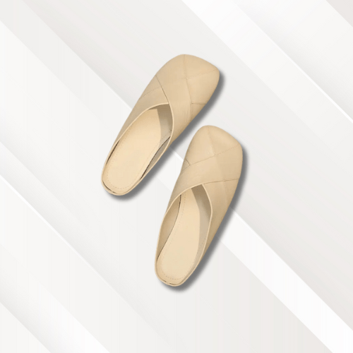 Chaussons en cuir pour femme Beige / 35