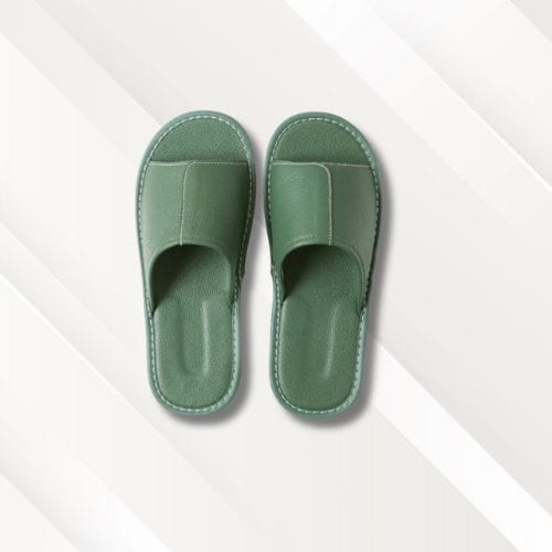 Chaussons homme cuir | Luxe Vert / 35-36