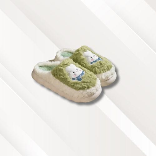 Chaussons mules femme | Hiver Vert / 35-36