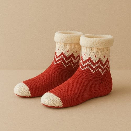Chaussettes chaussons doux | Femme Rouge / Taille unique