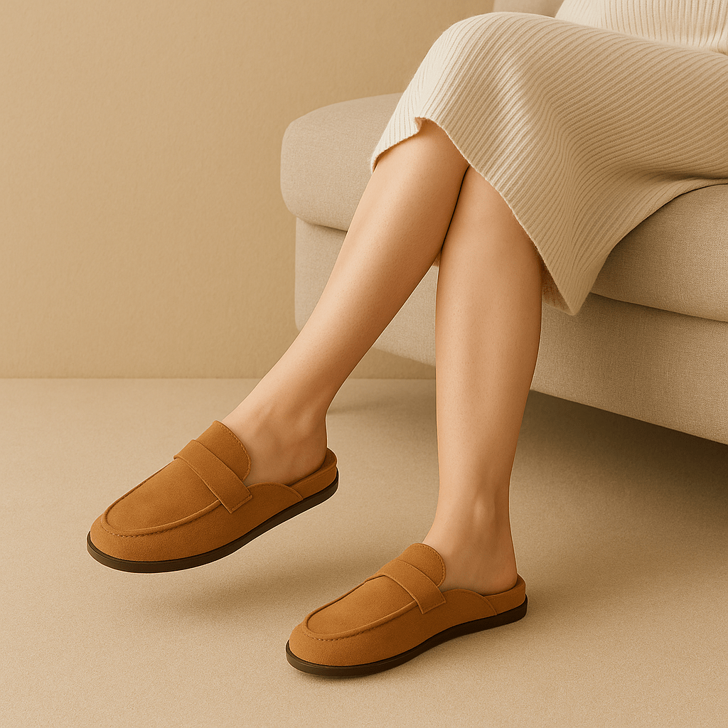 Chaussons cuir femme | Petits talons