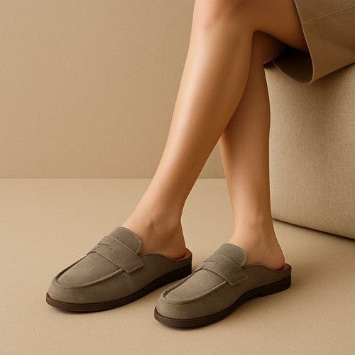 Chaussons cuir femme | Petits talons