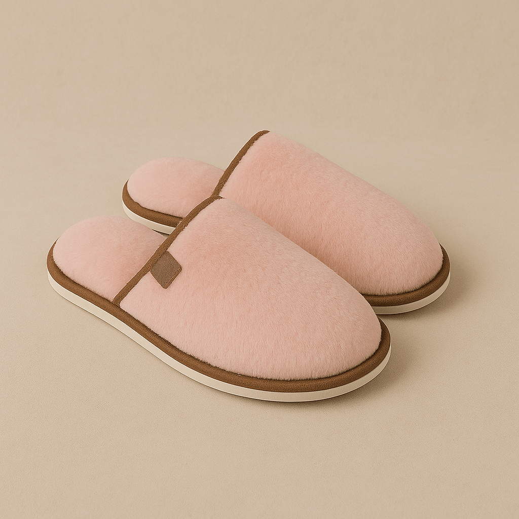 Chaussons fourrure homme | Marrons Rose / 36-37