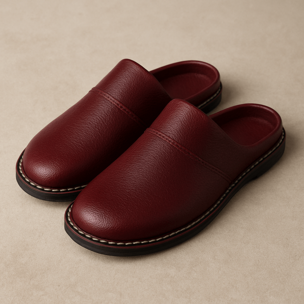 Chaussons homme | Cuir noir Marron / 35-36