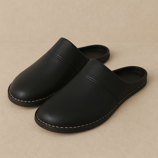 Chaussons homme | Cuir noir Noir / 35-36