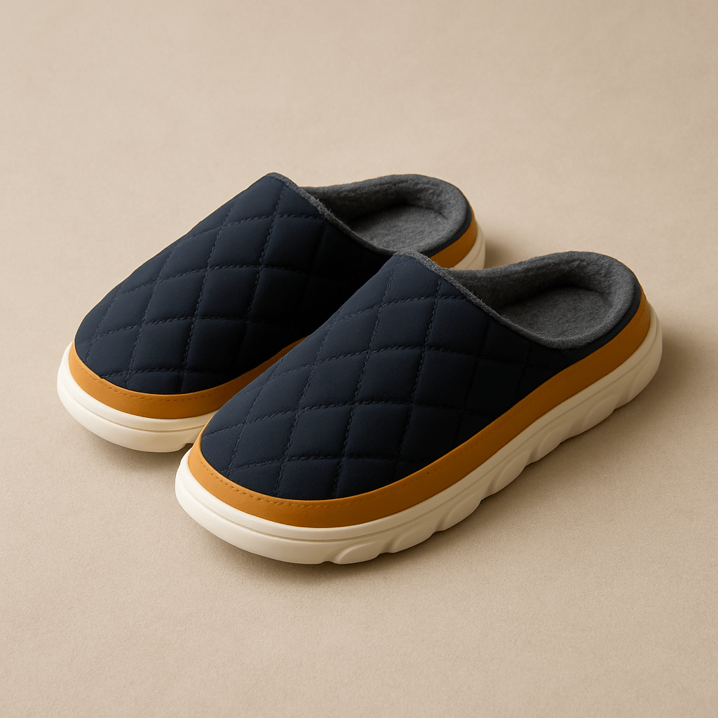 Chaussons homme semelles | Anti bruit Bleu / 36-37