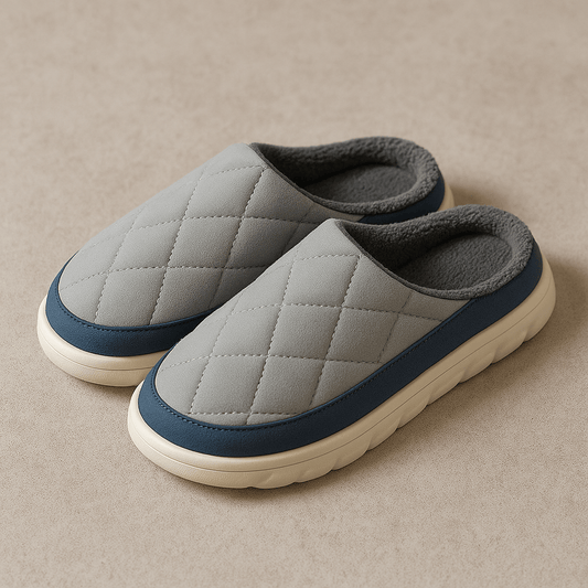 Chaussons homme semelles | Anti bruit Gris / 36-37